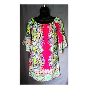 Flamingo Aztec Paisley  Blouse Small